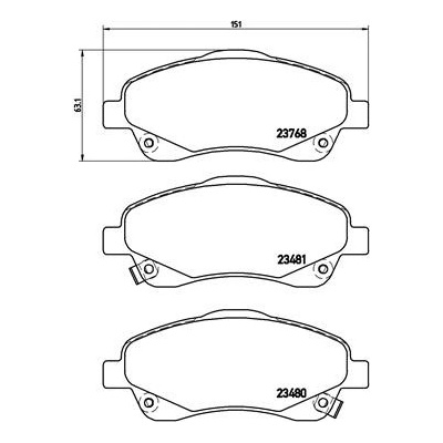 BREMBO Sada brzdových platničiek kotúčovej brzdy P83046