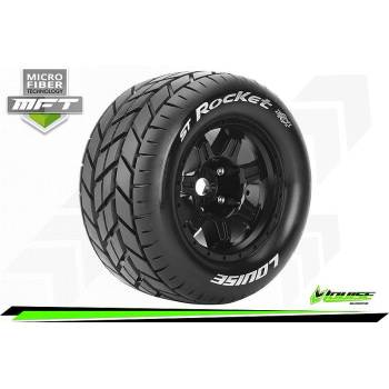 LOUISE RC Гуми Louise RC MFT ST-ROCKET 1-8 Stadium Truck Tire Set Mounted Sport Black 3.8 Bead Style Wheels 1/2 Offset Hex 17mm LOUT3324BH (LOUT3324BH)