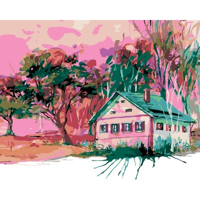 ZUTY Maľovanie podľa čísel DOMČEK V BAVORSKEJ DEDINE Rámovanie Rozmer 80 x 100 cm