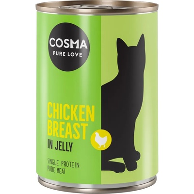 Cosma 12x400г пилешки гърди желе Cosma Original консервирана храна за котки