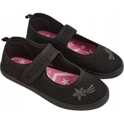 George dievčenské balerínkové tenisky so suchým zipsom čierne