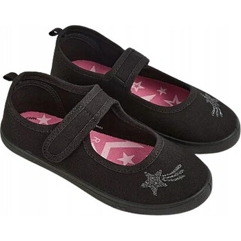 George dievčenské balerínkové tenisky so suchým zipsom čierne