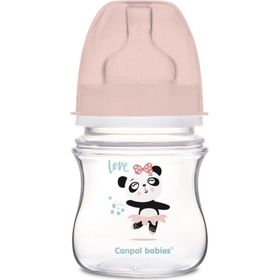 Canpol babies fľaša so širokým hrdlom Exotic Animals ružová 120 ml