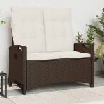 vidaXL Градинска пейка с възглавница Кафяв и Кремав 105 x 60 x 112 см (42026851)