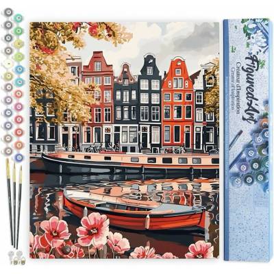 Figured ART Malování podle čísel PRŮPLAV V AMSTERODAMU bez rámu 40 x 50 cm