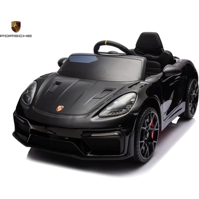 ROLLZONE Porsche Spyder RS 12V - Детска акумулаторна кола, Черна, EVA гуми (7215-black)