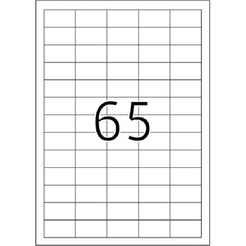 Image 1 of ZINTA Етикети на лист A4, 38 x 21 mm, 65 ет. / лист (65/A4-38X21)
