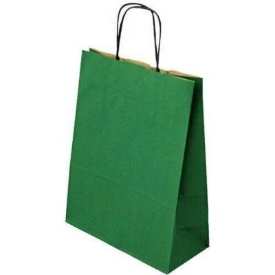 Papírová taška zelená ExtraTWIST 240x110x330 mm s krouceným uchem