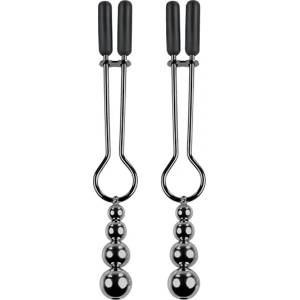 SELOPA Beaded Nipple Clamps Black Chrome