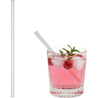 G.Gastro Skleněná brčka Rovná 150 mm 8 mm vč. 1 čisticího kartáče D9781312 50 ks