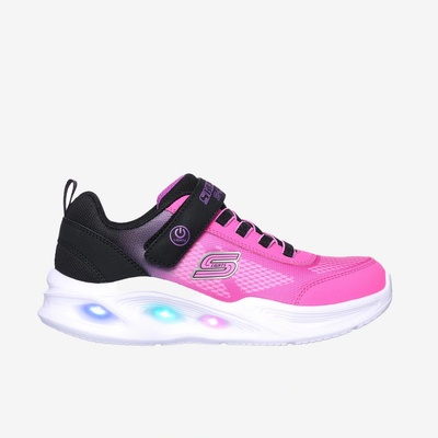 Skechers Sola Glow Ombre Deluxe svietiaca detská obuv ružovo-čierna