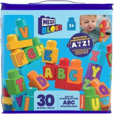 Mega Bloks First Builders ABC farebné kocky s písmenami v taške