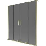 Mexen Velar L Duo преграда за вана 2-крилна плъзгаща, 140 x 150 см, графит, злато - 896-140-003-42-50 (896-140-003-42-50)