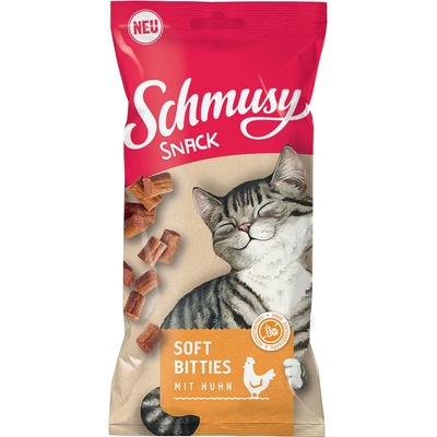Schmusy 16x60г Soft Bitties Schmusy Snack, лакомство за котки - с пиле