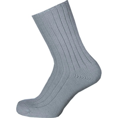 Knitva Vlněné zdravotní ponožky bez lemu Zora šedá světlá
