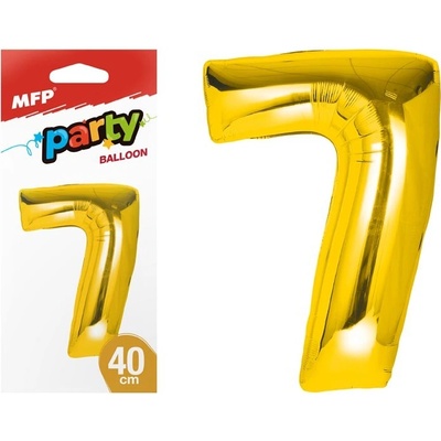 MFP Paper s.r.o. balónek č. 7 nafukovací fóliový 40 cm zlatý