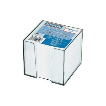 DONAU Bloček kocka nelepená 83x83x75mm biela v čírej škatuľke