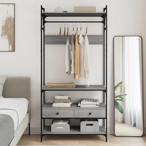 vidaXL Гардероб с чекмеджета сив сонома 89x39x184, 5 см инженерно дърво (838956)