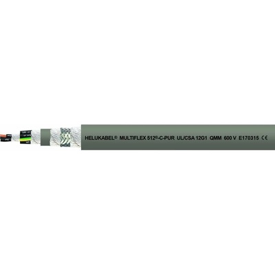 Helu 21630 vedenie ťažnej reťaze M-FLEX 512-C-PUR UL 2 x 0.5 mm² sivá 100 m