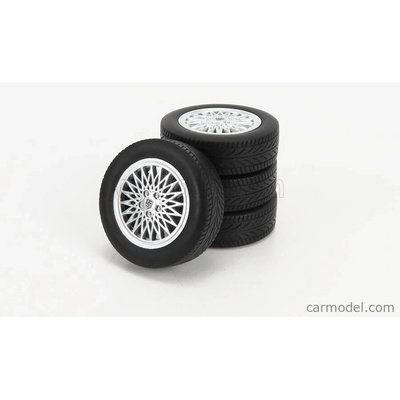 Kk-scale Accessories 4x Wheels And Rims Set For Porsche 924 Turbo 1986 Silver 1:18