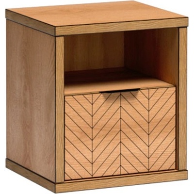 Jarstol Нощно шкафче Fonti F-13 дъб карамел / декоративен принт рибена кост