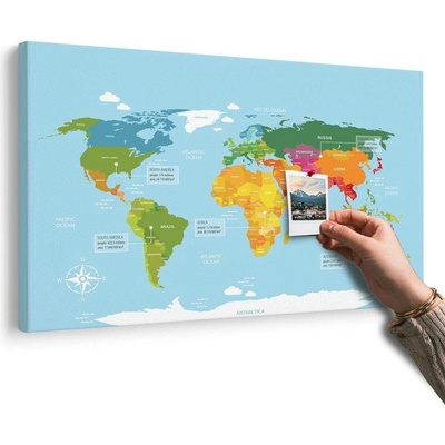 Obraz na korku výjimečná mapa světa - 150x100 wooden
