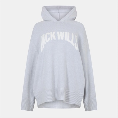 Jack Wills Суичър Jack Wills Women's BrandedHood Knitted Hoodie - Grey Marl