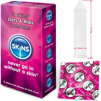 Skins Комплект презервативи Skins на точки и грапавини 12 броя