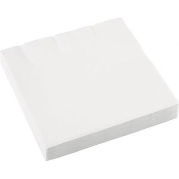 PartyDeco ubrousky papírové bílé 33x33cm
