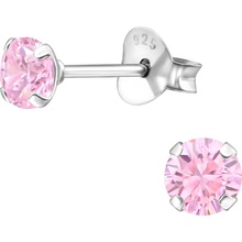 Olivie Stříbrné 4 mm náušnice PINK 9845