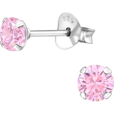 Olivie Stříbrné 4 mm náušnice PINK 9845