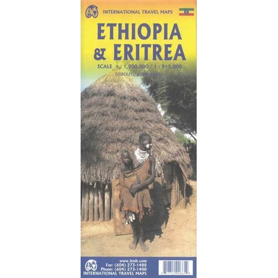mapa Ethiopia,Eritrea 1:2 mil.,1:900 t. ITM