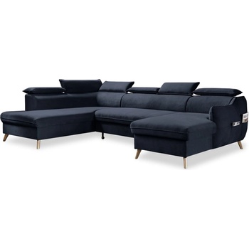 Miuform Тъмносин кадифен U-образен ъглов диван (ляв ъгъл) Sweet Harmony - Miuform (839MO242)