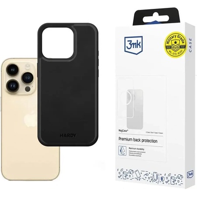 3mk Protection 3mk Hardy Apple Silky Leather MagCase за Apple iPhone 14 Pro - черен (5903108548434)