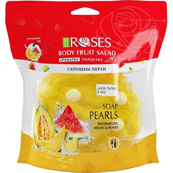 Nature of Agiva Roses Гъба за баня с ароматни сапунени перли, диня и пъпеш