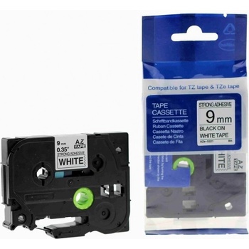 Compatible Съвместима лента с Brother TZ-S221/TZe-S221 9mm x 8m екстра лепило черен печат/бял фон (TZeS221)