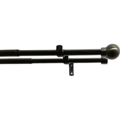neuvedené Dvojitá teleskopická garniža sada kov Ø 16/19 mm 120-230 cm čierny nikel