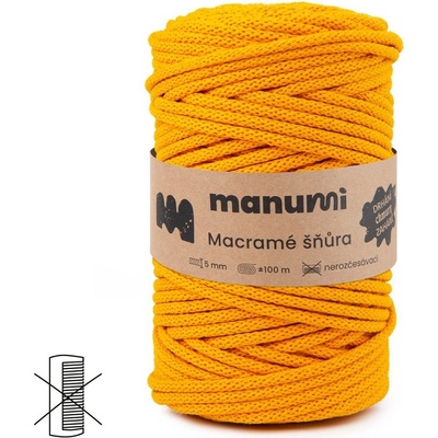 Manumi Macramé šňůra 5mm žlutá - 1 ks