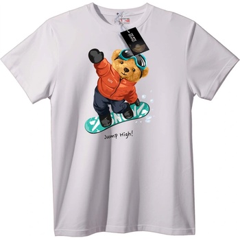 NOONEBRAND Тениска Сладък Мечок Сноуборд - 3XL, White