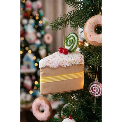 Dekorace MagicHome Christmas Candy Line, dort, hnědá, závěsná, 13x9x15 cm