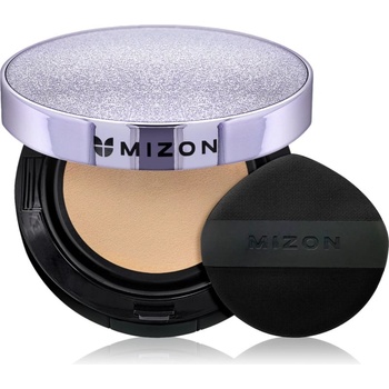 Mizon Vegan Collagen Cushion SPF38 PA++ дълготраен грим в гъбичка с висока UV защита цвят #21 Light Beige 2x15 гр