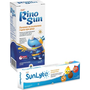 Sun Wave Pharma Комплект - RinoSun Спрей при възпалено гърло, 20 ml + Sun-Lyte, 8 сашета