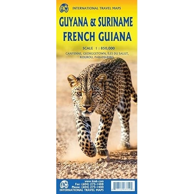 mapa Guayana, Surinam, French Guiana 1:720 t./1:500 t. ITM
