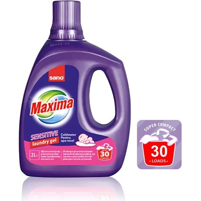 Sano Течен перилен препарат МАКСИМА, Sensitive Baby, Gel, 2л. , 30 пранета (482892-829)