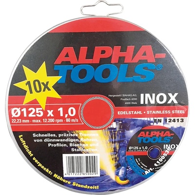Alpha Tools Rezný kotúč 125 x 1 x 22,23 mm BH-11057 10 ks