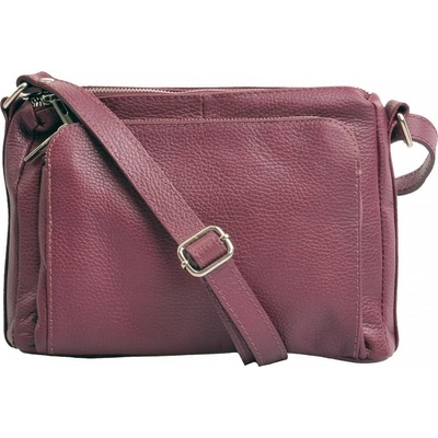 Kožená crossbody kabelka 5542 bordová