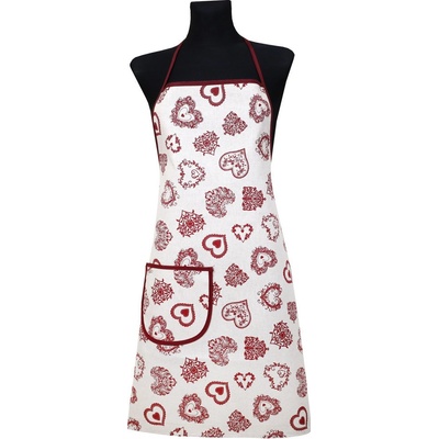 Made in Italy Zástěra rudé srdíčka Uni Rudá