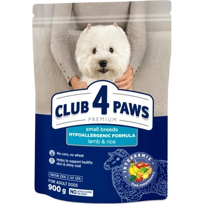 Club4Paws Premium pro dospělé psy malých plemen Jehně a rýže 0,9 kg