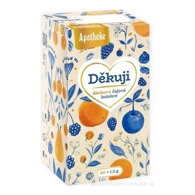Apotheke Děkuji dárková kolekce ovocné čaje 4 druhy nálevové sáčky 20 x 1,5 g