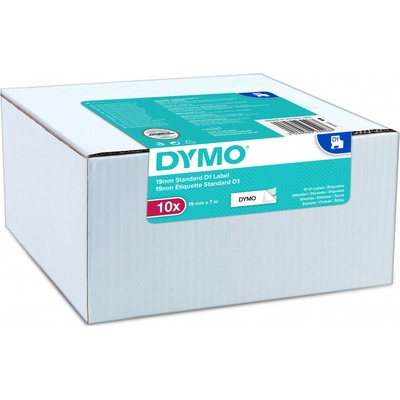 Dymo D1 45803, 2093098, 19mm x 7m, čierna tlač/biely podklad, originální pásky, 10ks